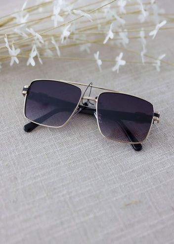 West Striped Aviator Sunglasses
