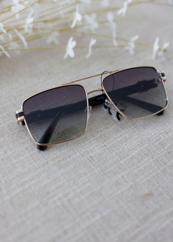 West Striped Aviator Sunglasses