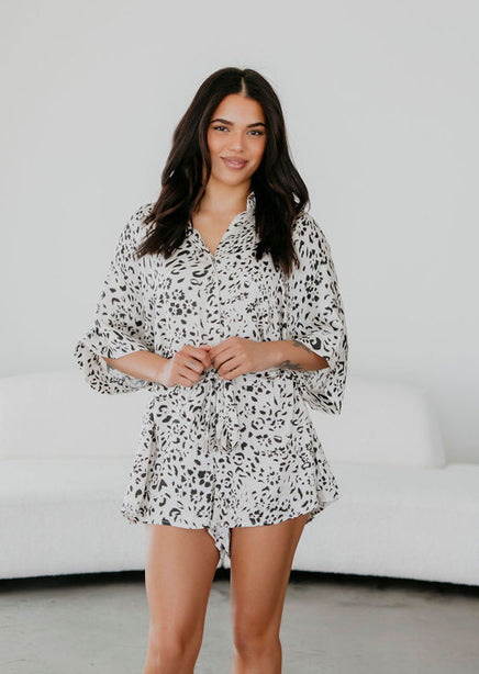 Frankie Leopard Print Romper product view