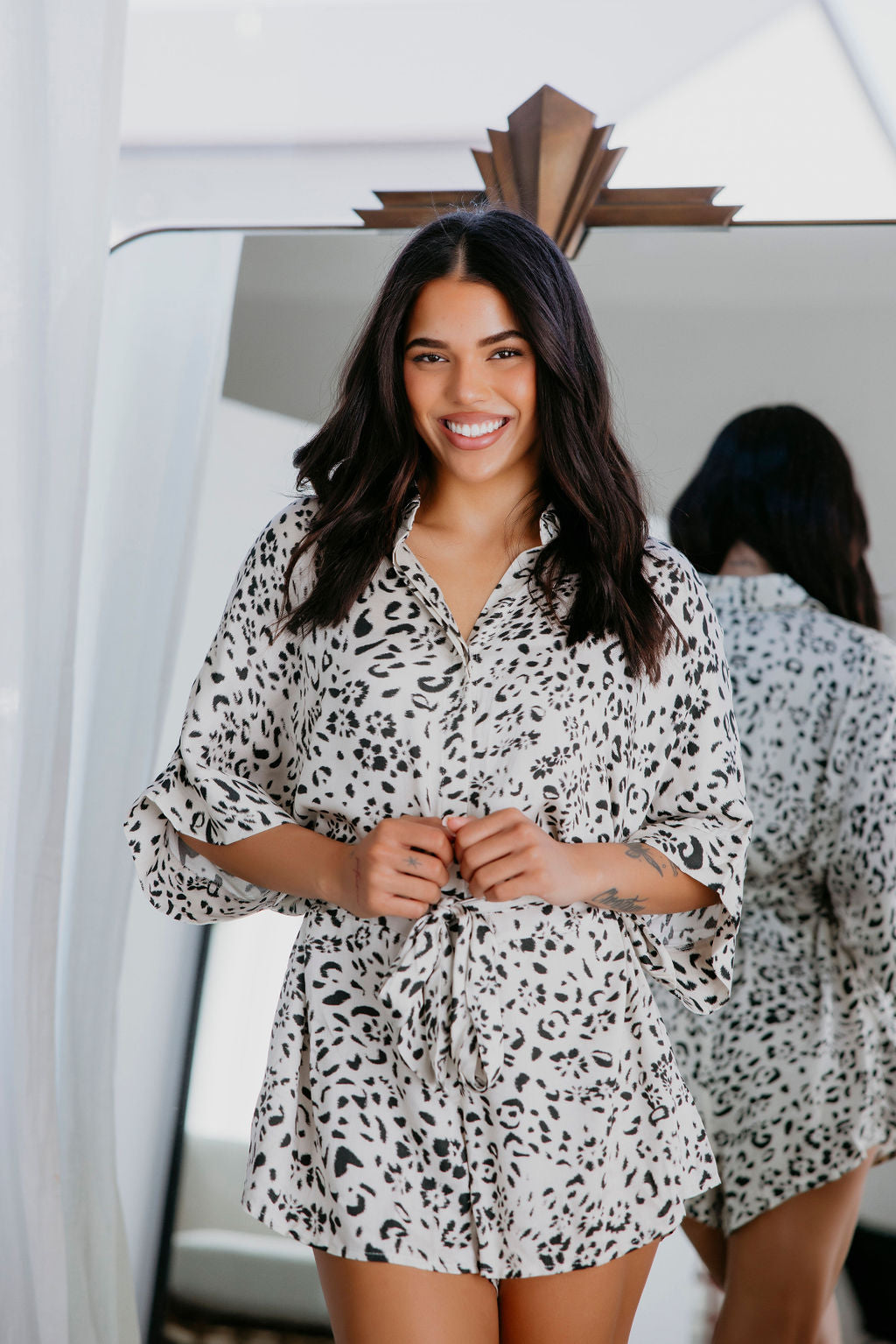 image of Frankie Leopard Print Romper