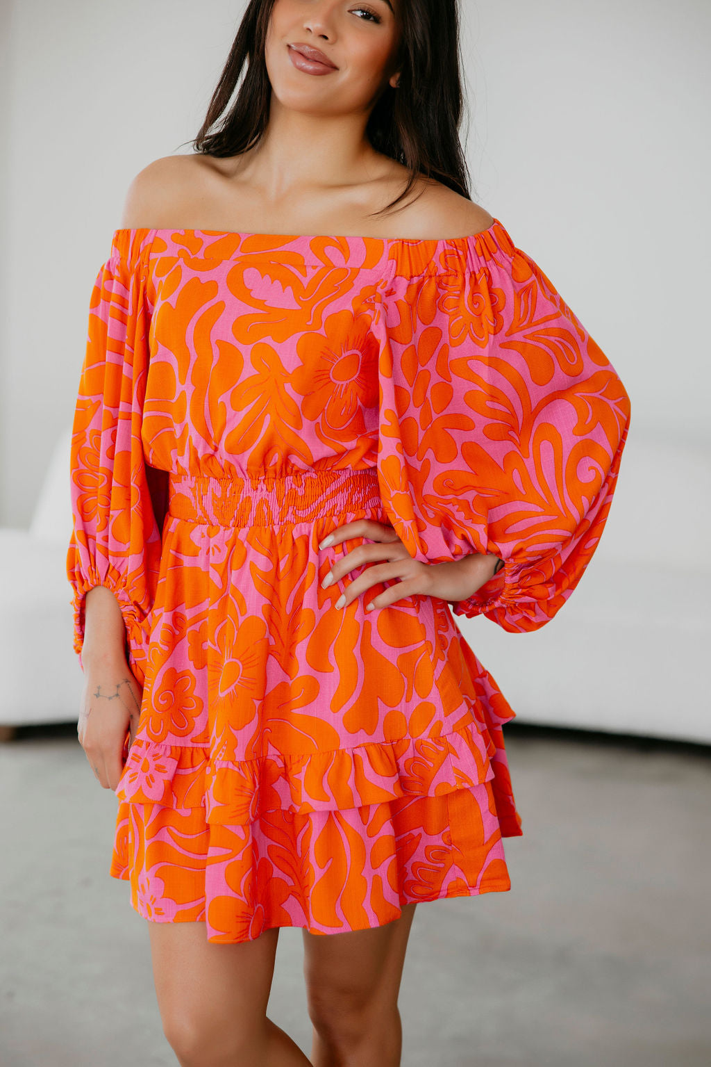 image of Kaci Smocked Mini Dress