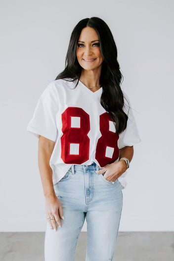 88 V Neck Graphic Tee