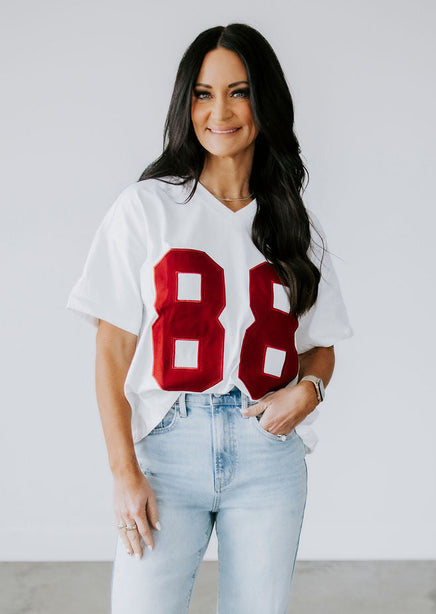 88 V Neck Graphic Tee product view