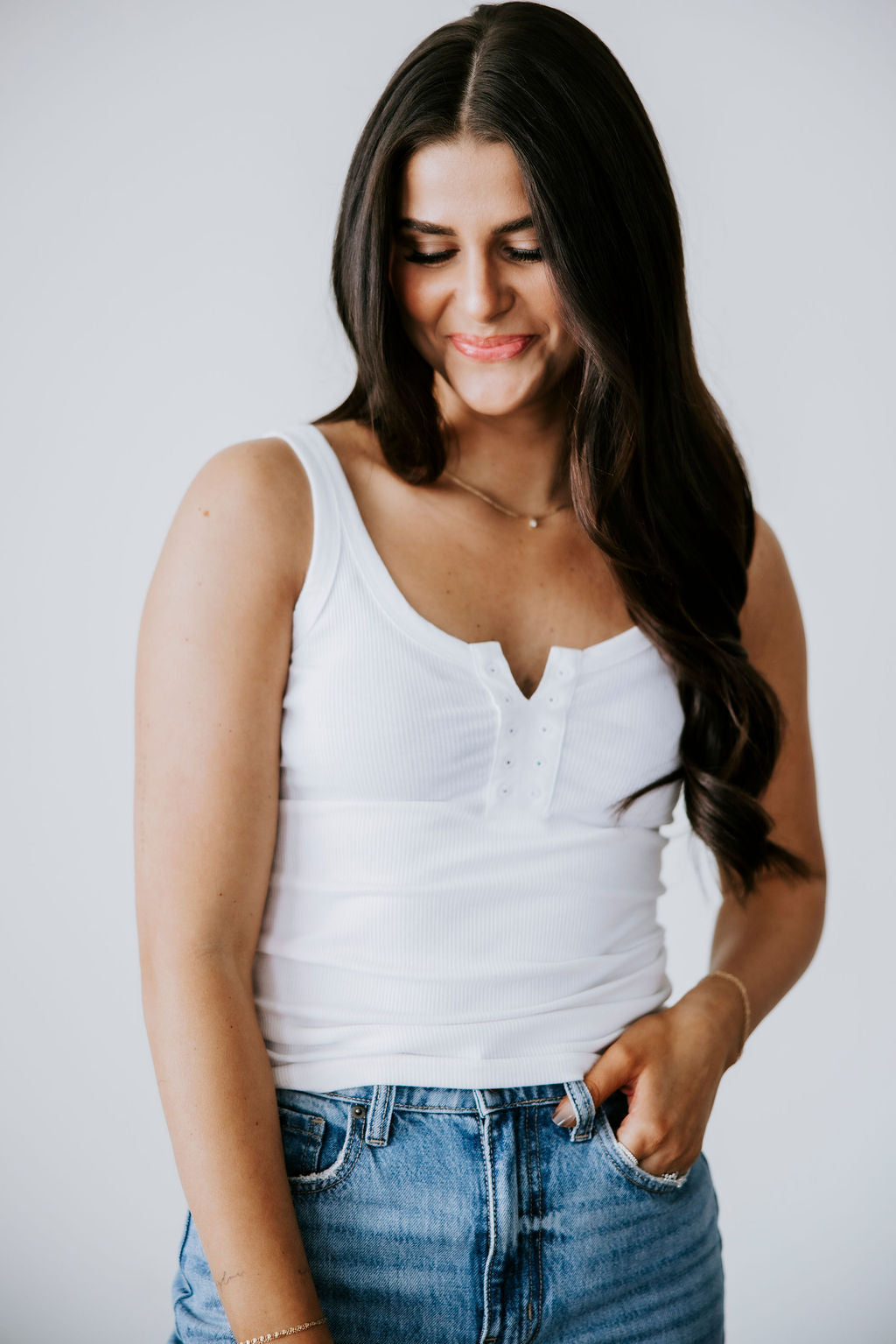 image of Tessa Eyelet Tank by Lily & Lottie