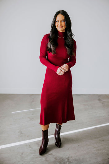 Darcey Ribbed Knit Midi Dress