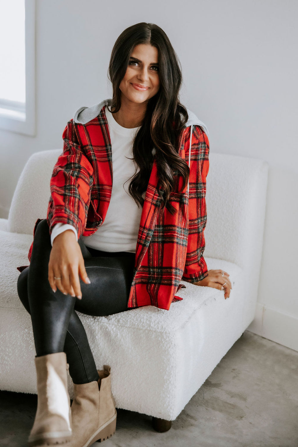 Noelle Hooded Plaid Shacket