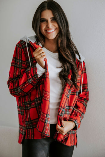 Noelle Hooded Plaid Shacket