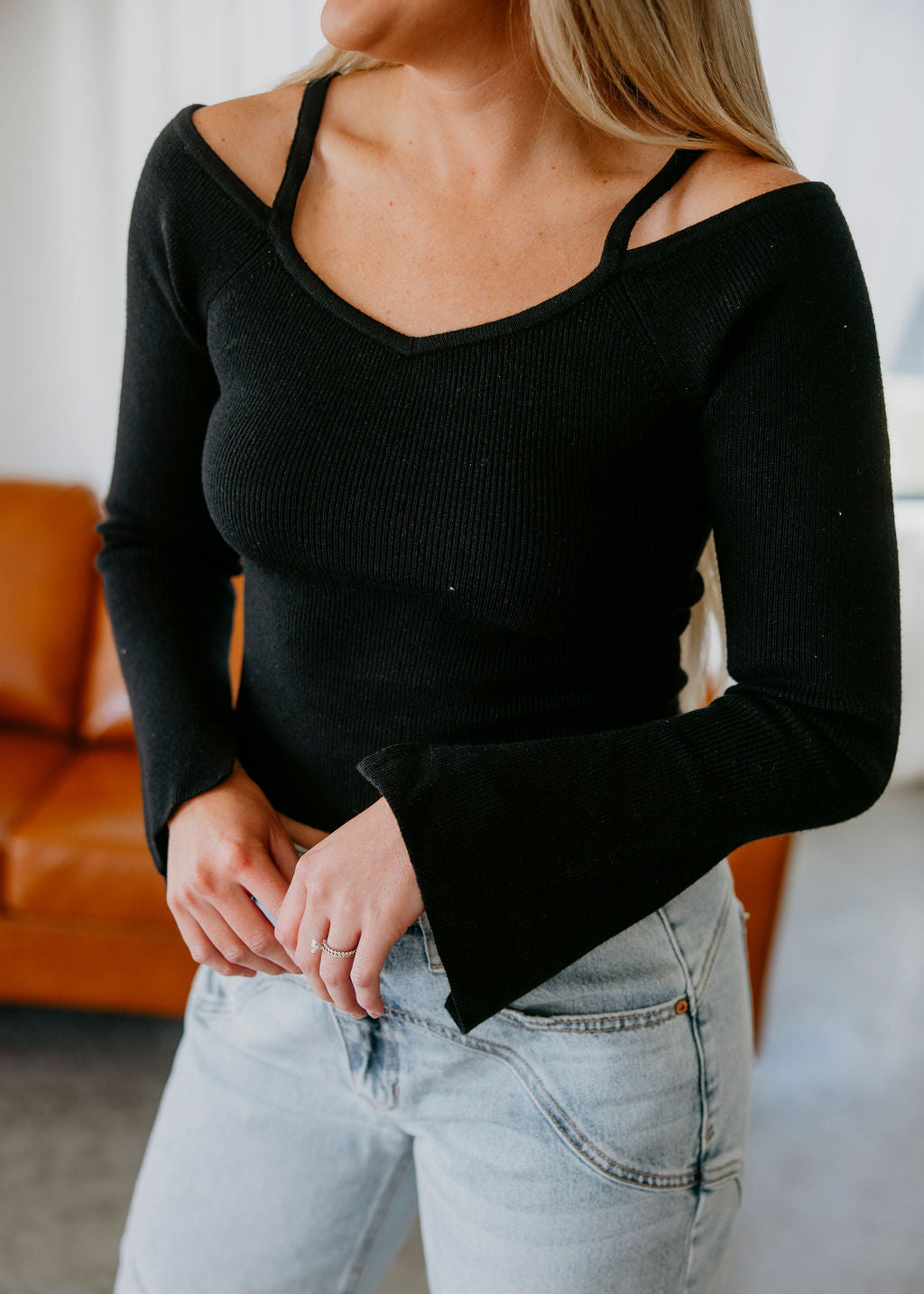 image of Antoni Knit Off Shoulder Top