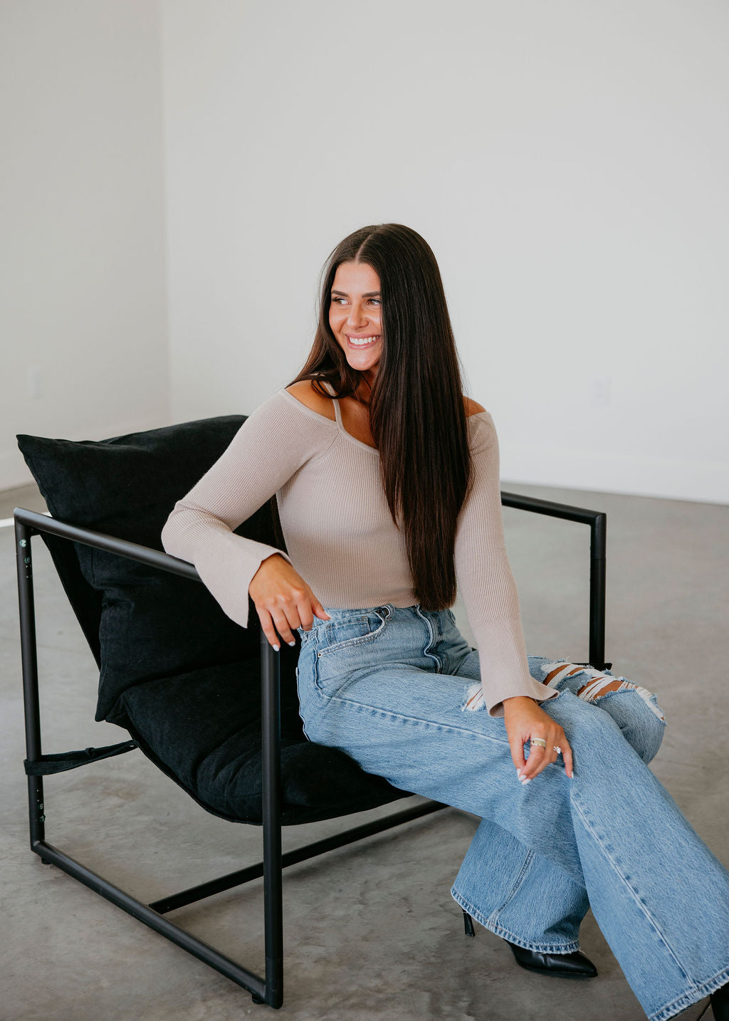 Antoni Knit Off Shoulder Top