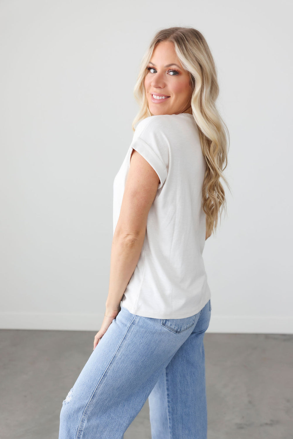 Terrah Roll Cuff Tee