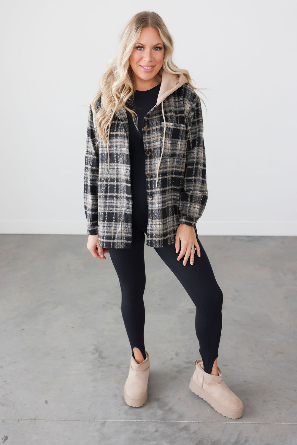 Noelle Hooded Plaid Shacket