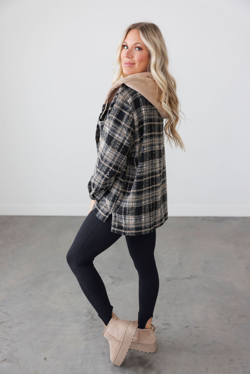 Noelle Hooded Plaid Shacket