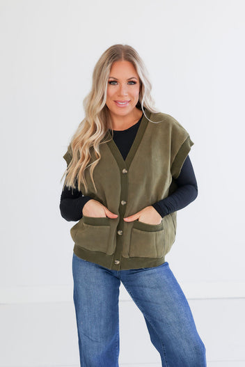 Maison Button Front Sweater Vest