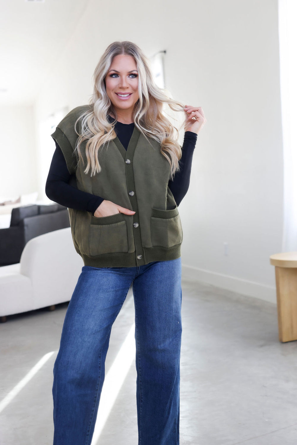 Maison Button Front Sweater Vest