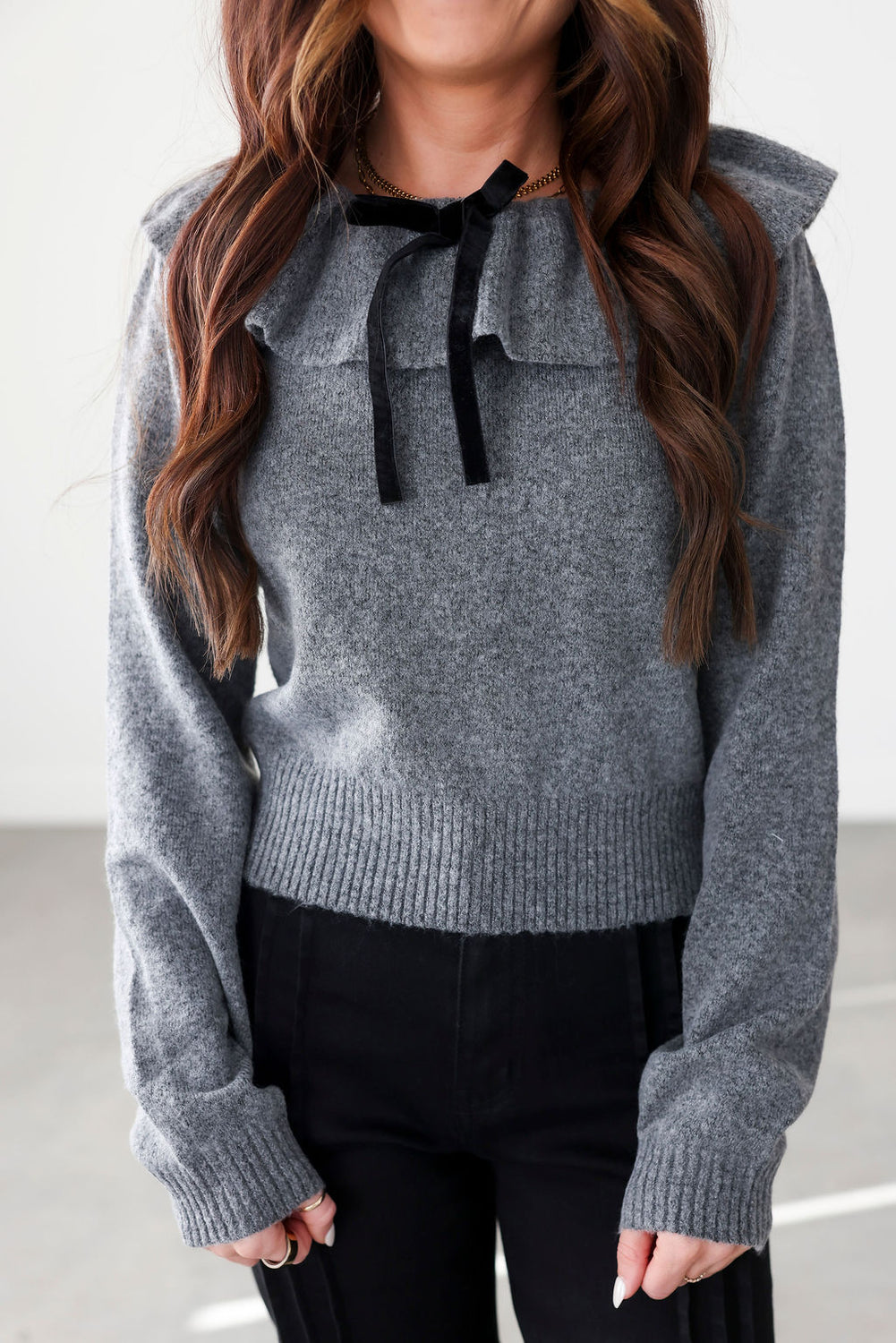 Rone Ruffled Neckline Sweater