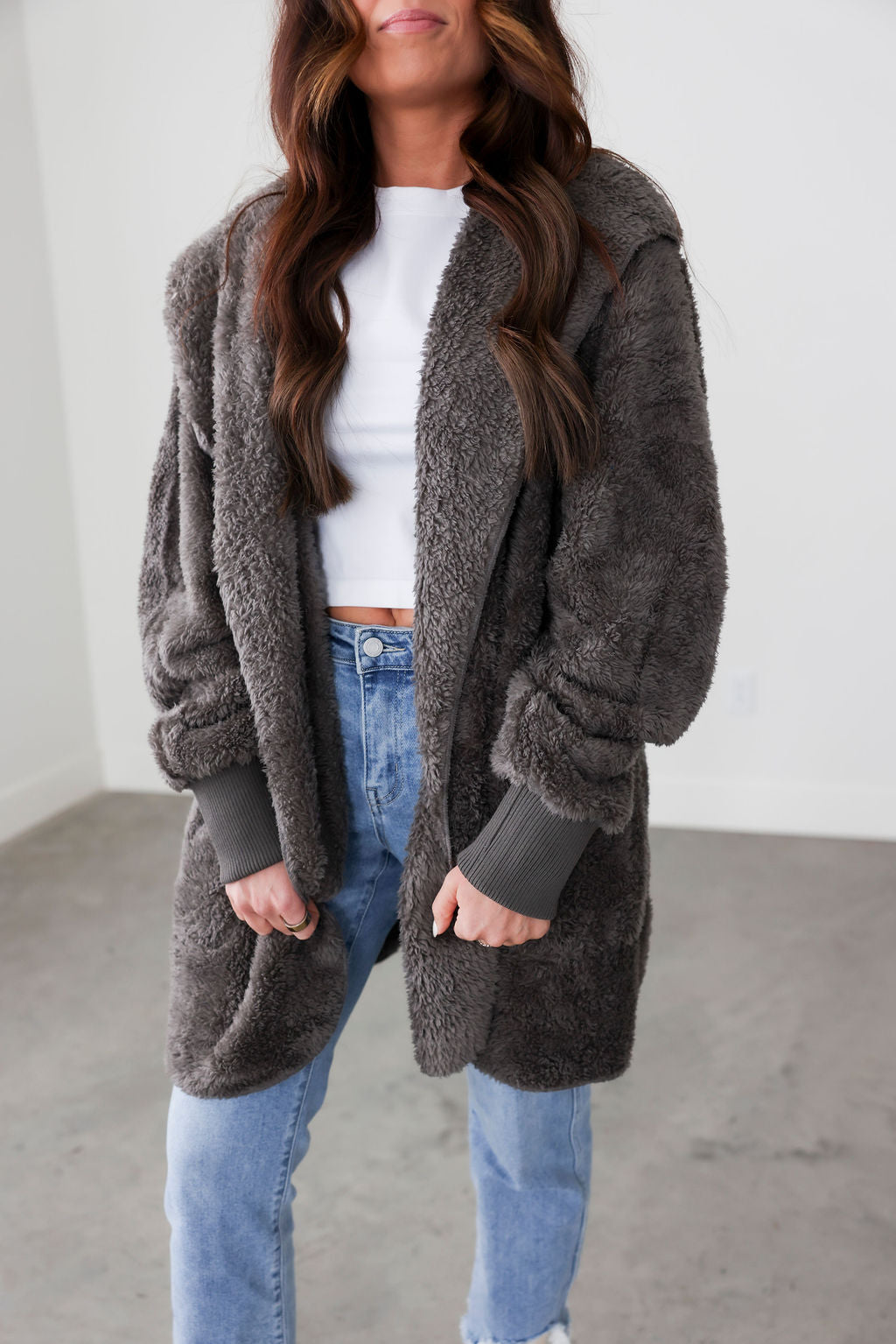 image of Mari Fur Hooded Cardigan