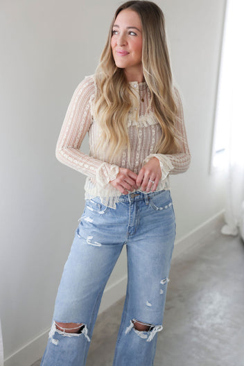 Corin Lace Henley Top