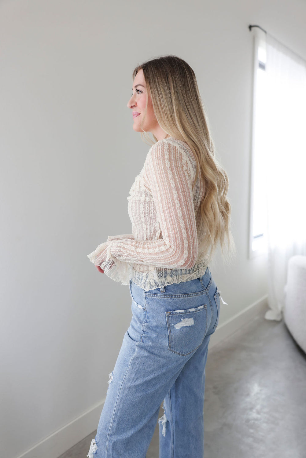 Corin Lace Henley Top