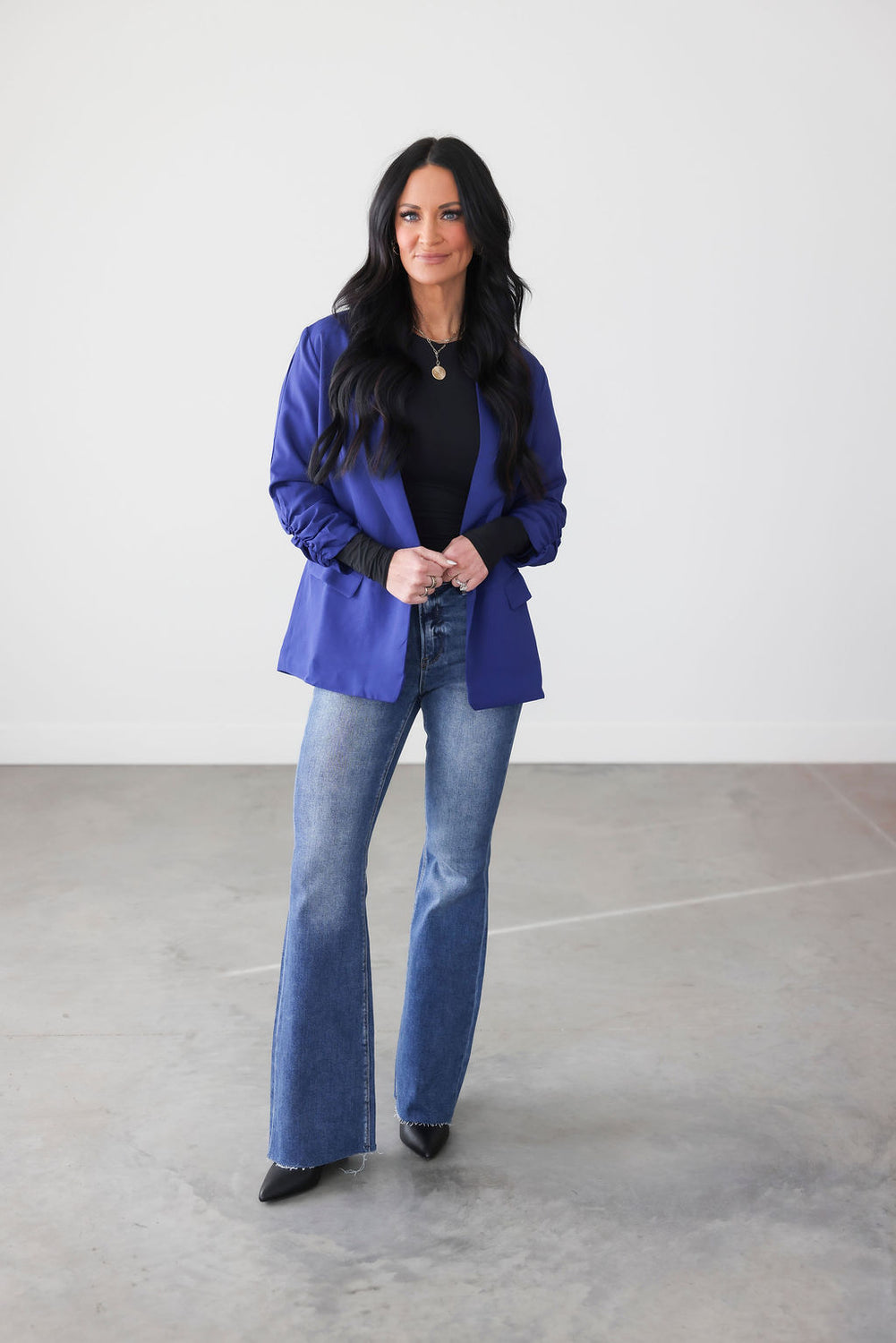 Chessa Ruched Sleeve Blazer