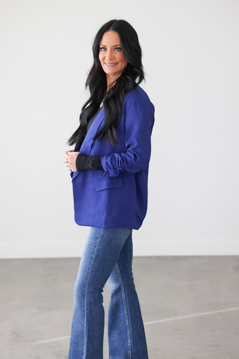 Chessa Ruched Sleeve Blazer