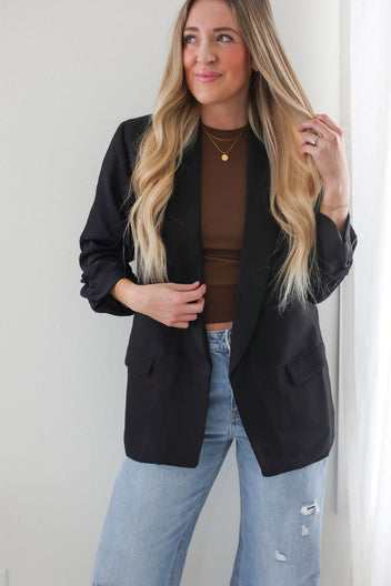 Chessa Ruched Sleeve Blazer