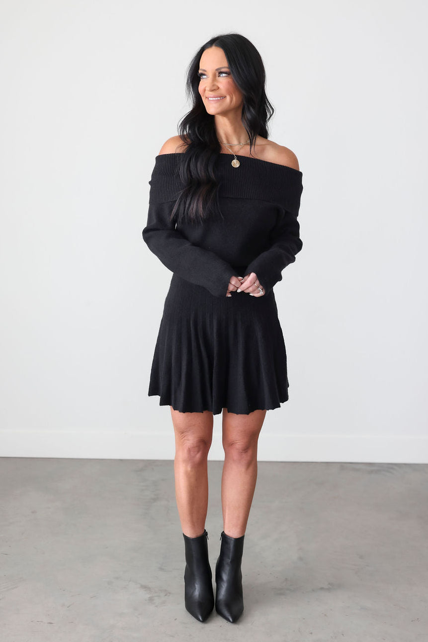 Greer Knit Pleated Mini Dress