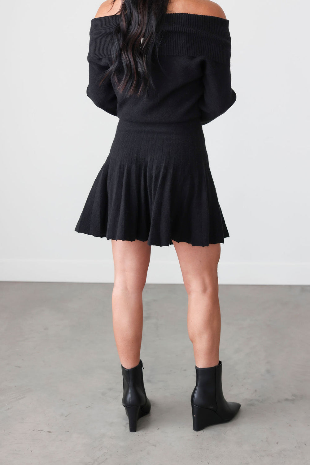Greer Knit Pleated Mini Dress
