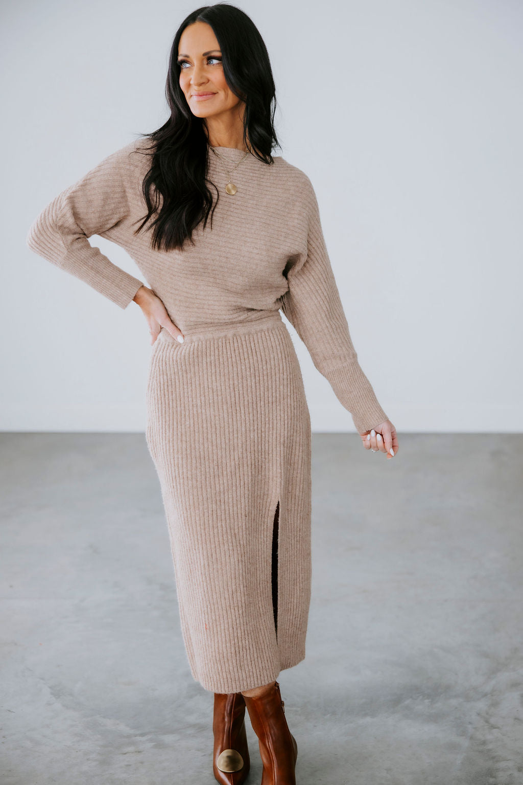 image of Mattie Midi Knit Sweater Dress