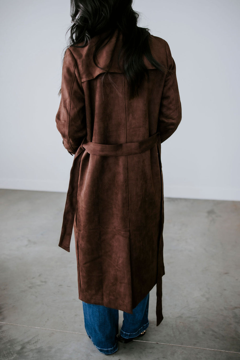 Jenessa Suede Trench Coat