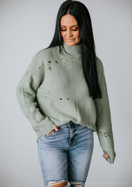 Ettie Distressed Sweater by Lily and Lottie product view