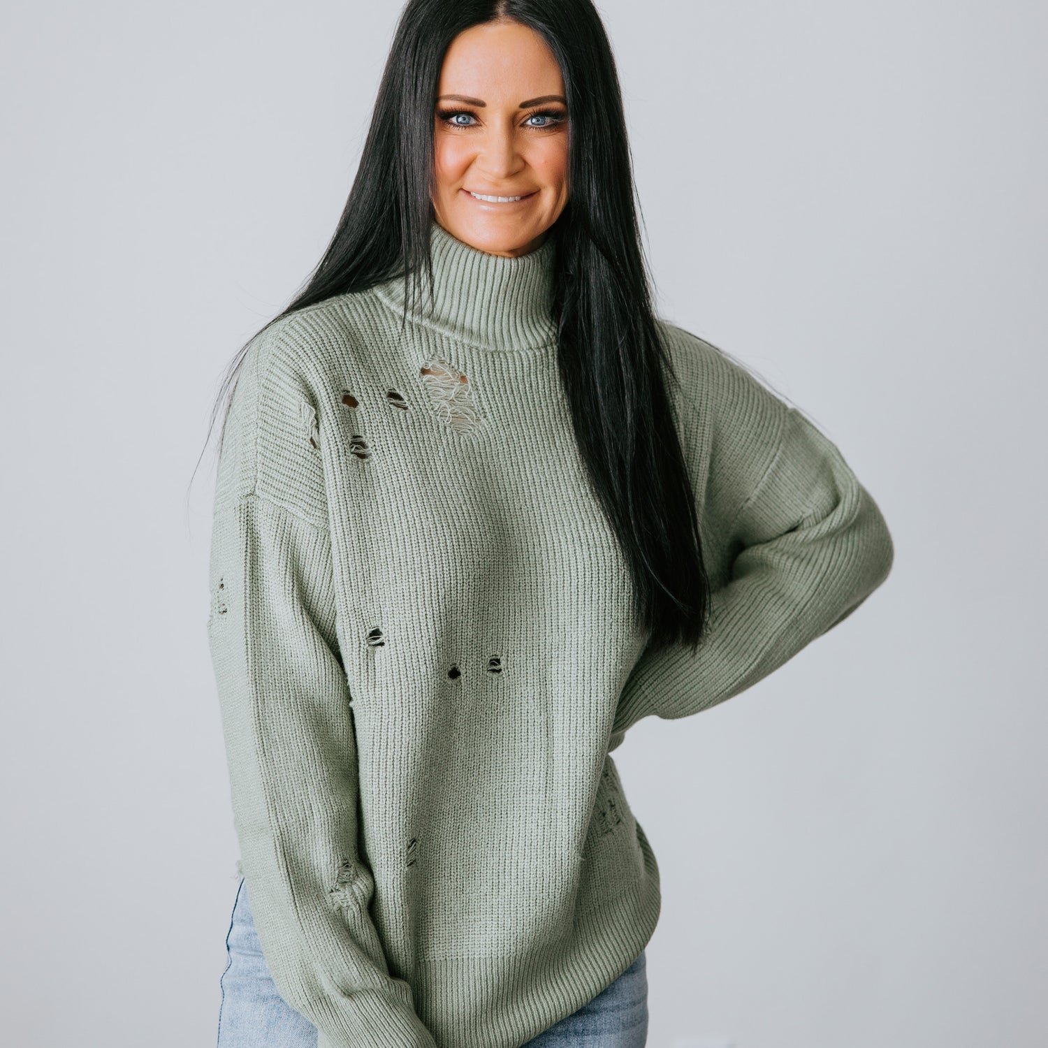 Ettie Distressed Sweater by Lily and Lottie