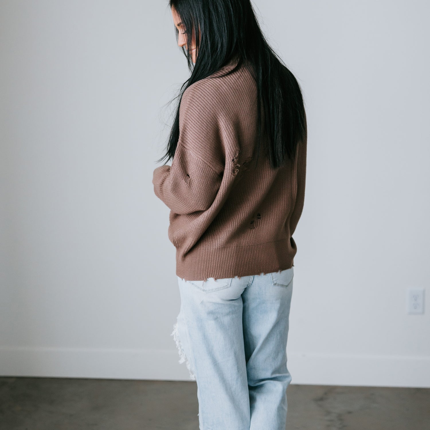 Ettie Distressed Sweater by Lily and Lottie