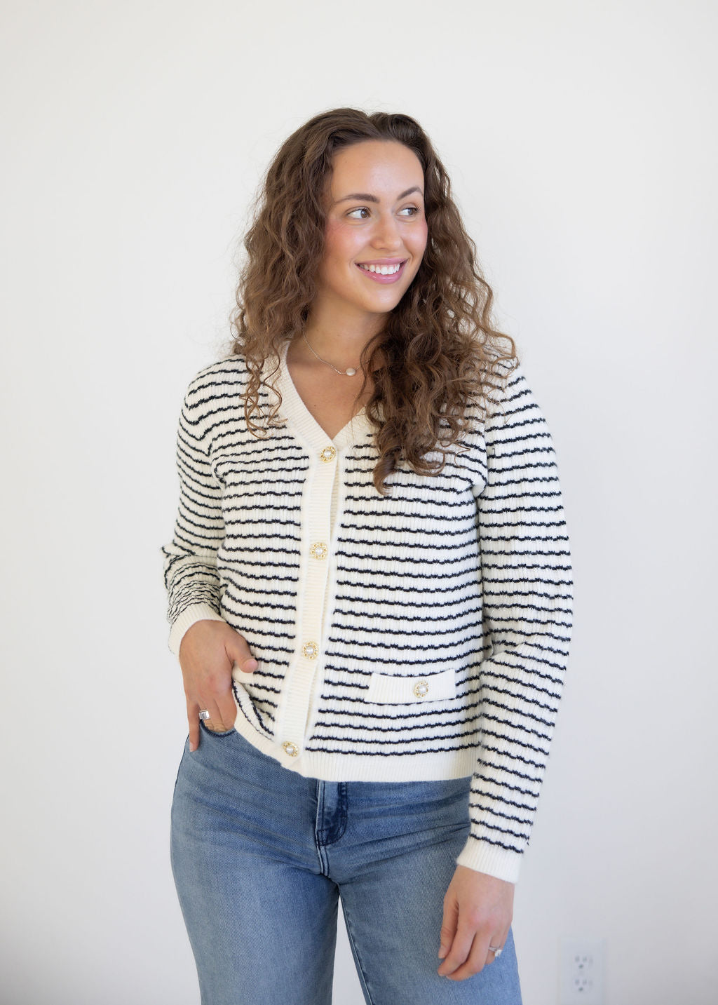 Prestyn Striped Cardigan
