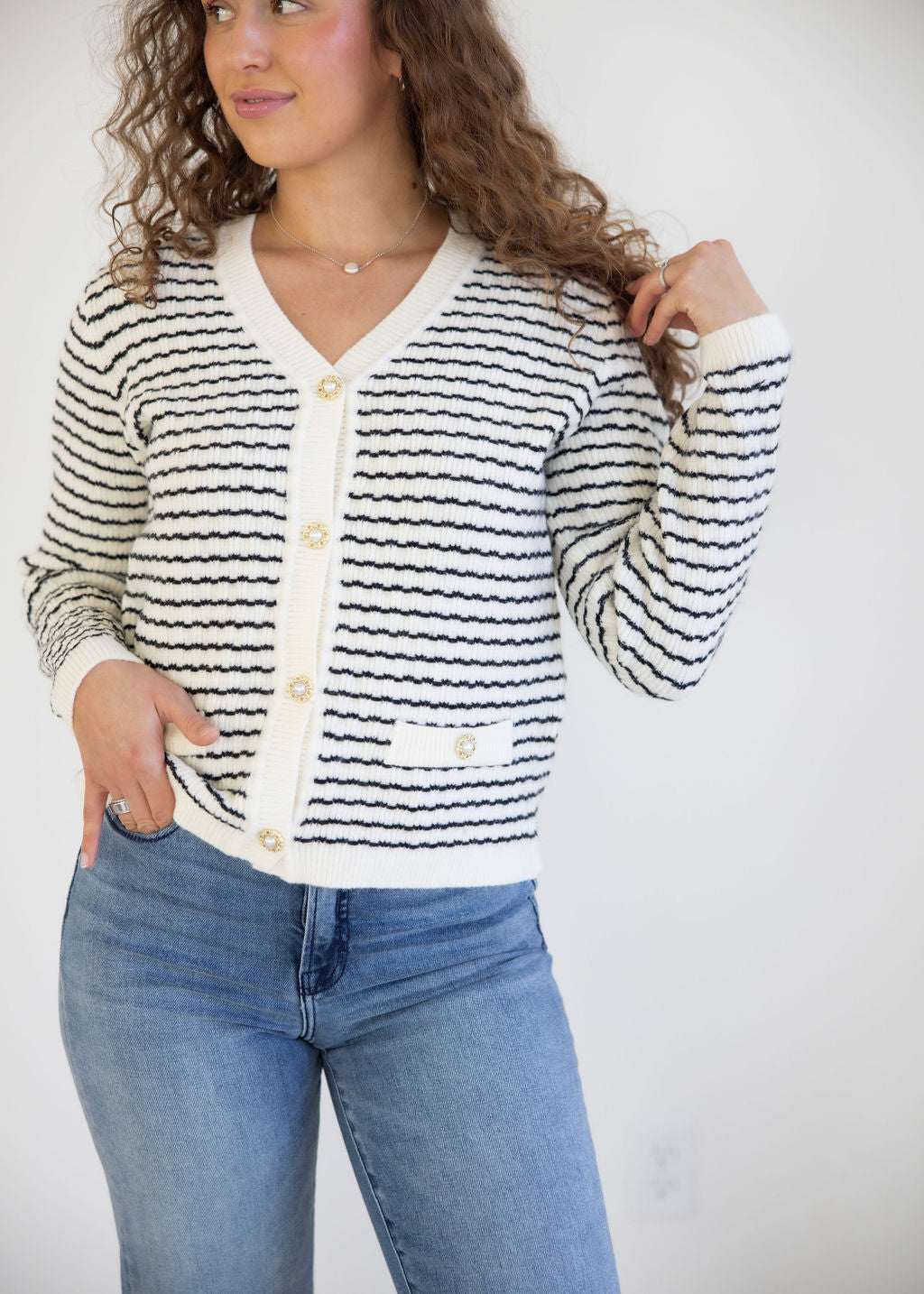 Prestyn Striped Cardigan