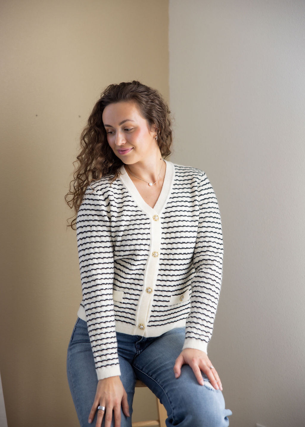 Prestyn Striped Cardigan