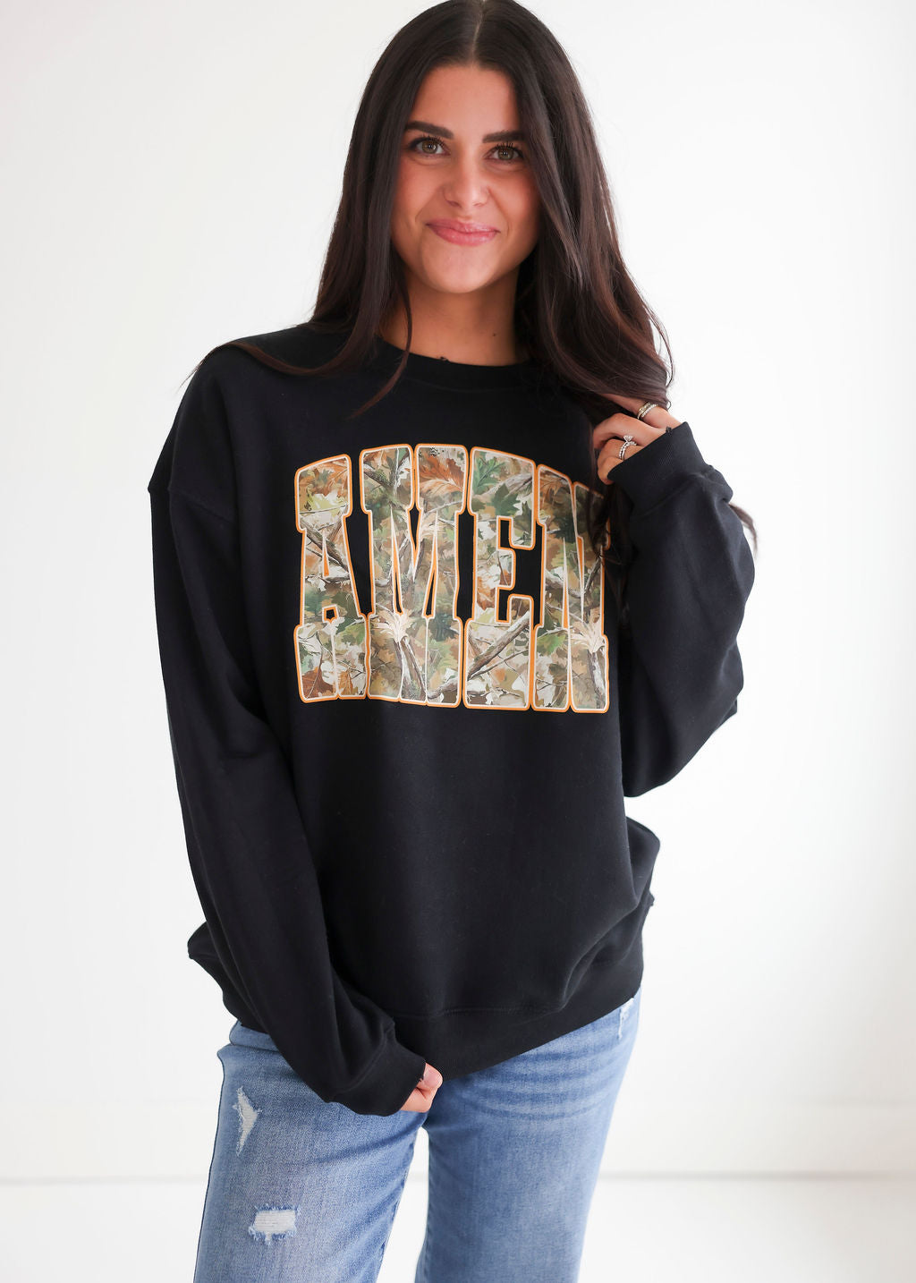 image of Camo Amen Graphic Crew