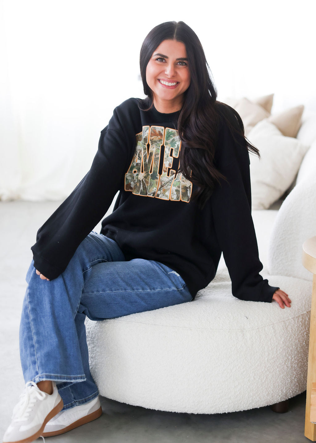 Camo Amen Graphic Crew