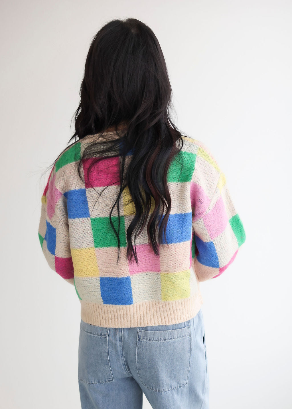 Taryn Checkered Knit Sweater