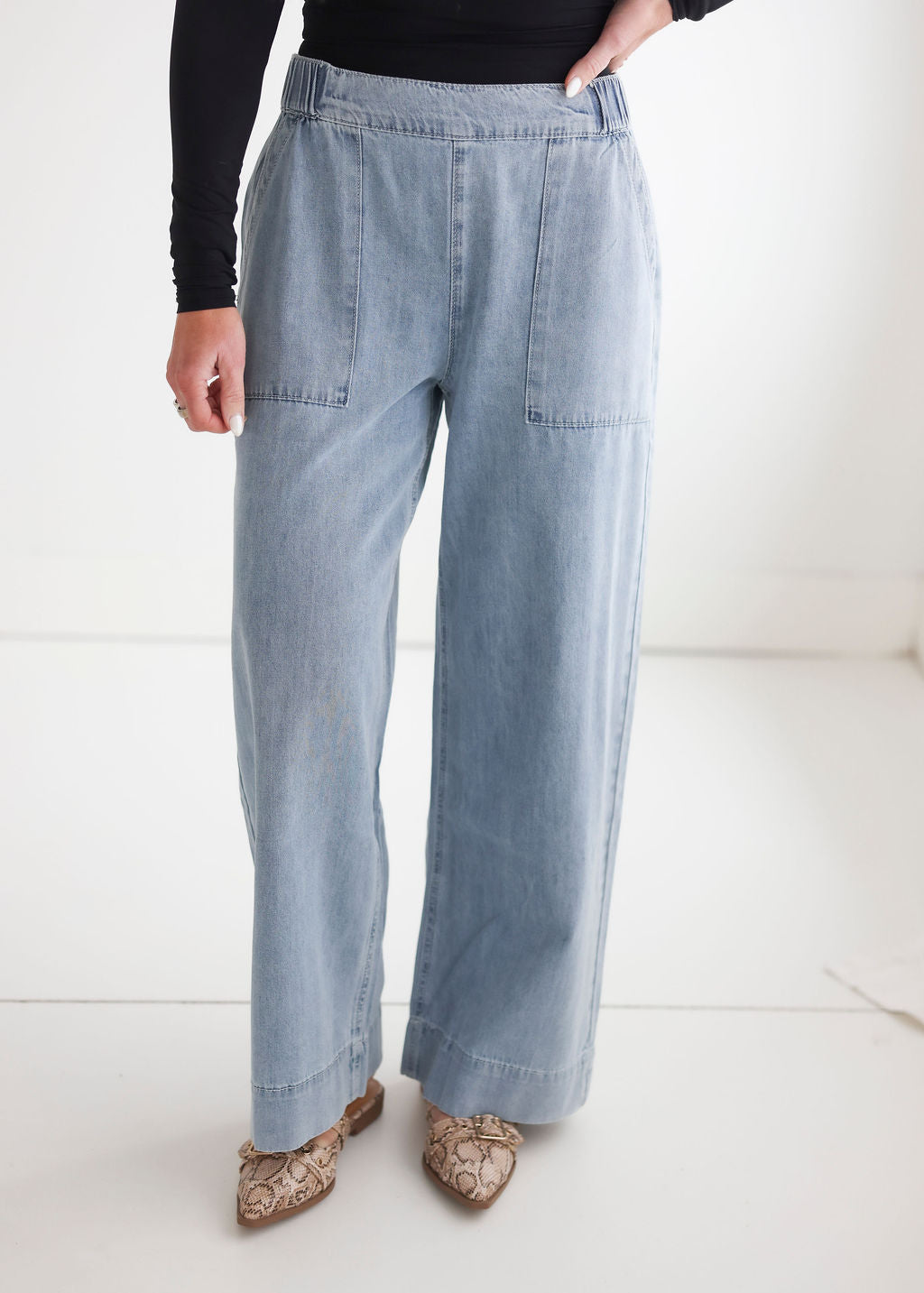 Cherise Denim Wide Leg Pant