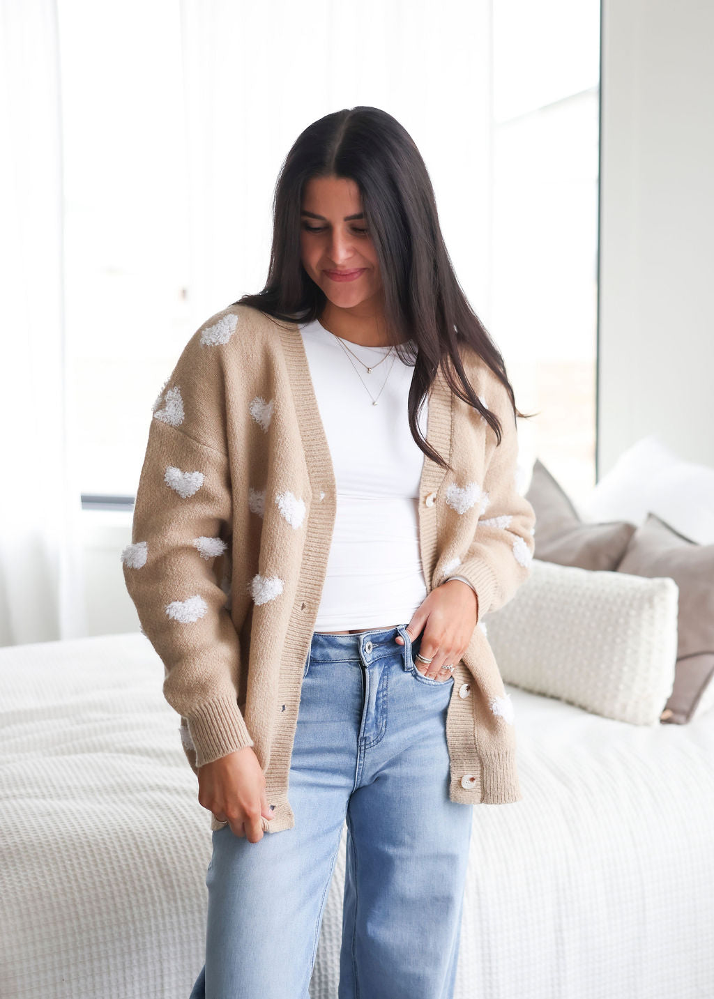 image of Hestia Heart Print Cardigan