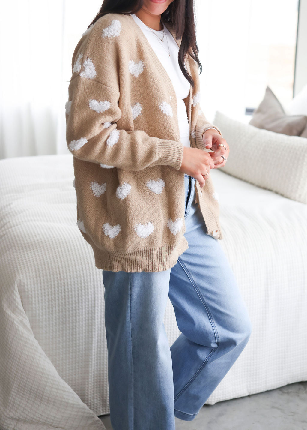 Hestia Heart Print Cardigan