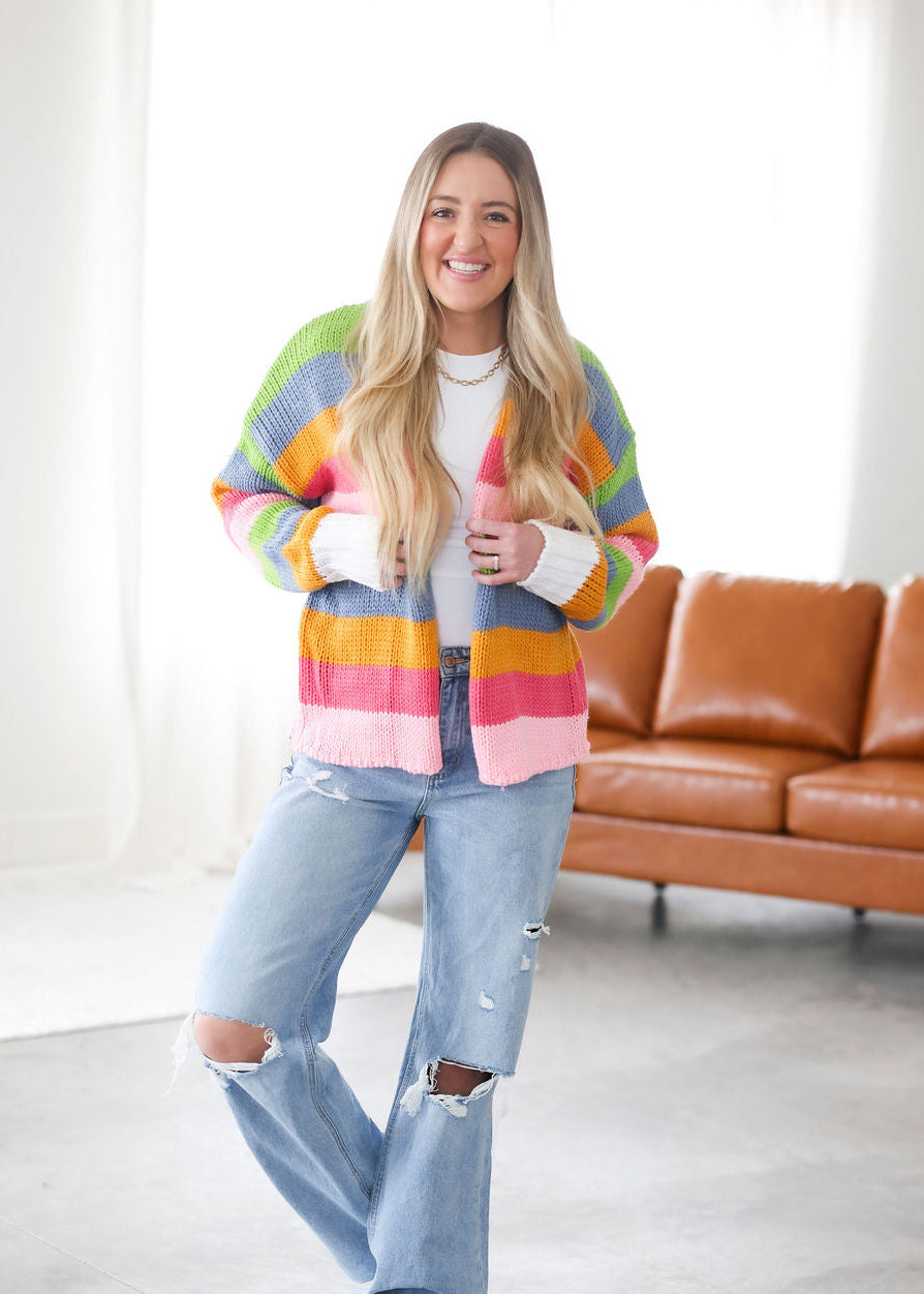 image of Ginny Striped Cardigan