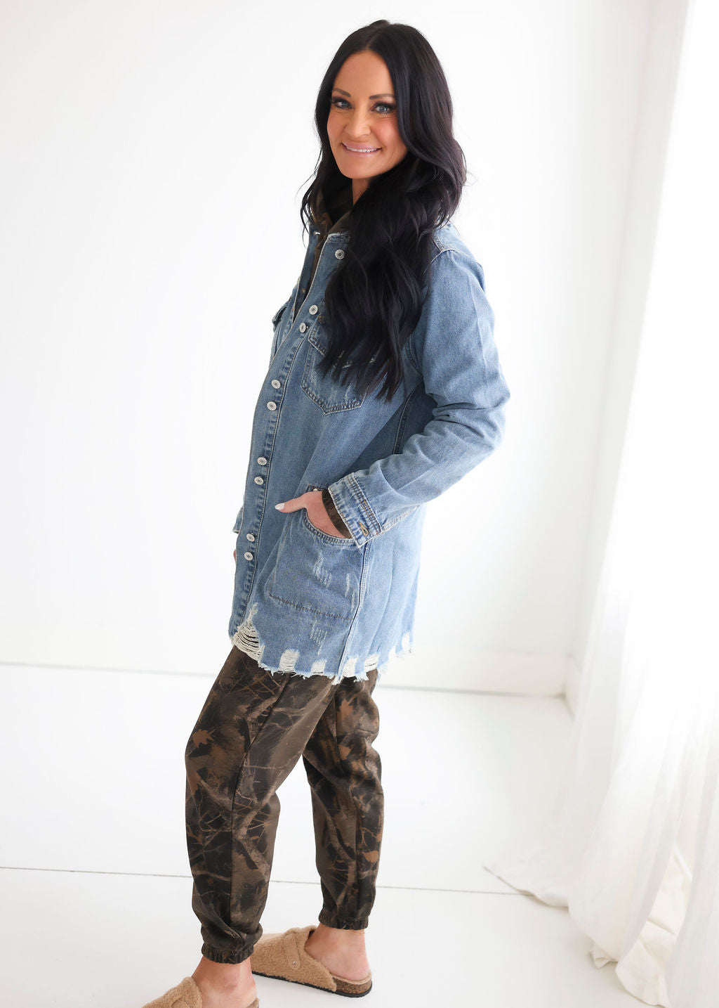 Act Out Denim Shacket