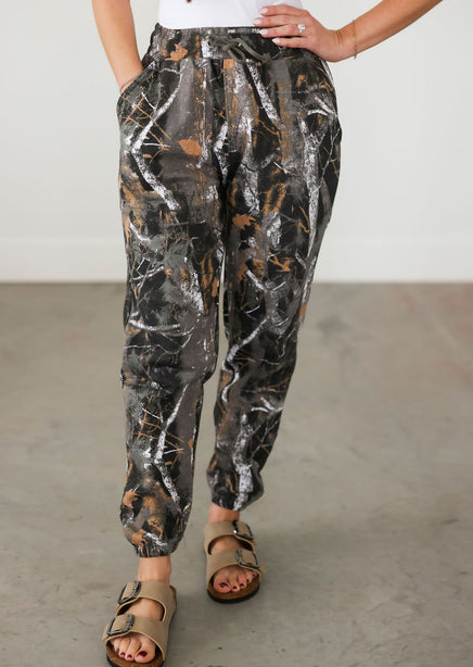 Backwoods Camo Joggers by Lily & Lottie product view