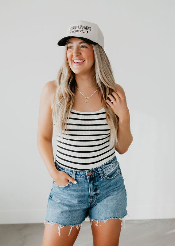 Ronnie Striped Rib Bodysuit