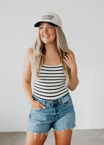 Ronnie Striped Rib Bodysuit