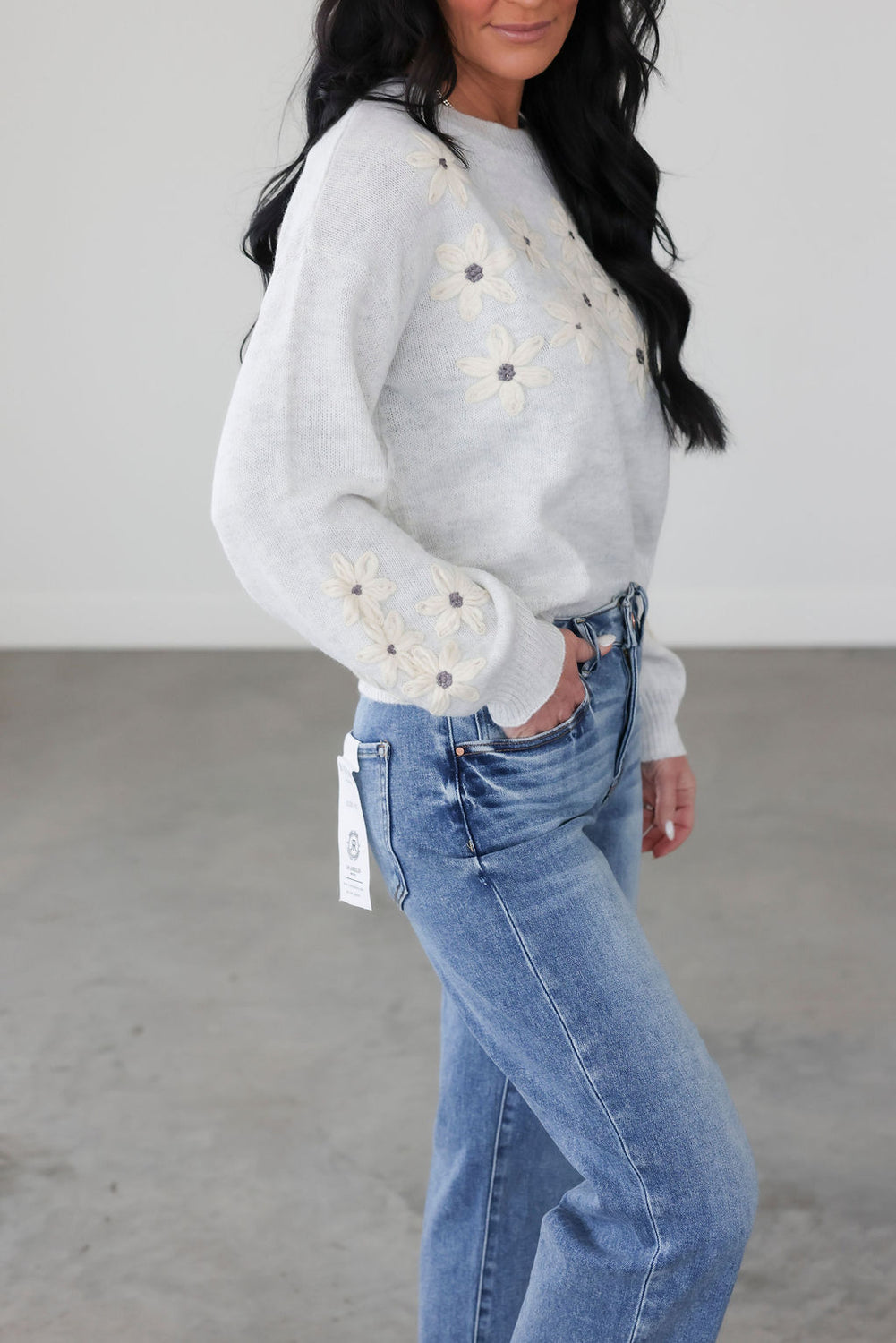 Odella Floral Embroidered Sweater