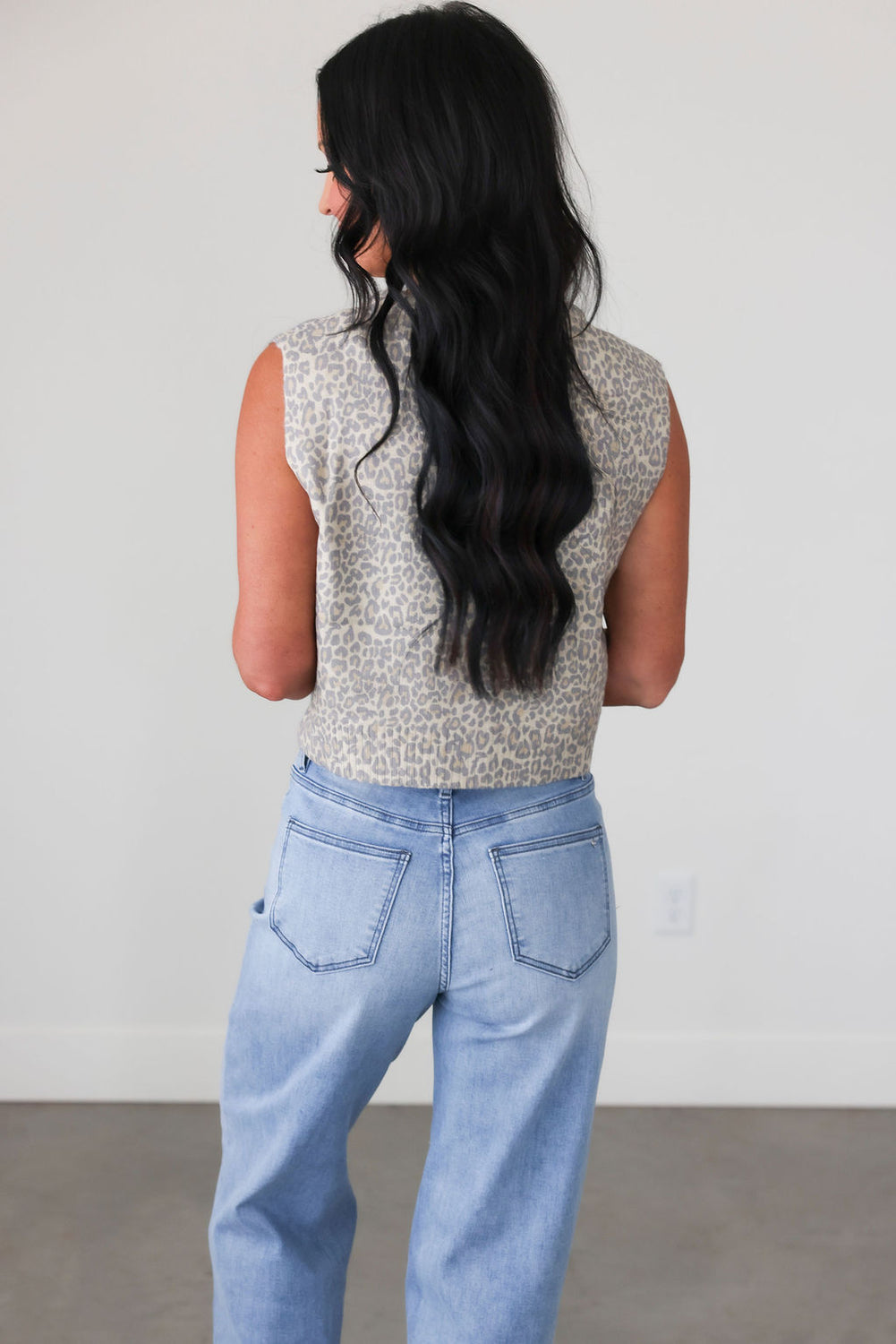 Krissy Leopard Button Front Top