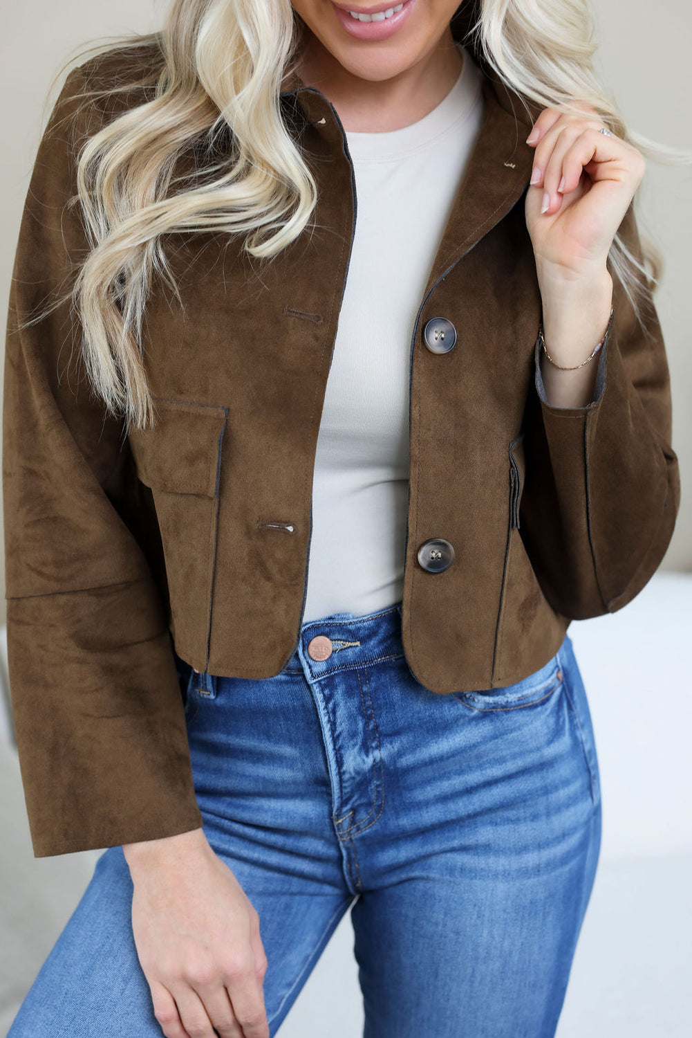 Tiana Suede Cropped Jacket