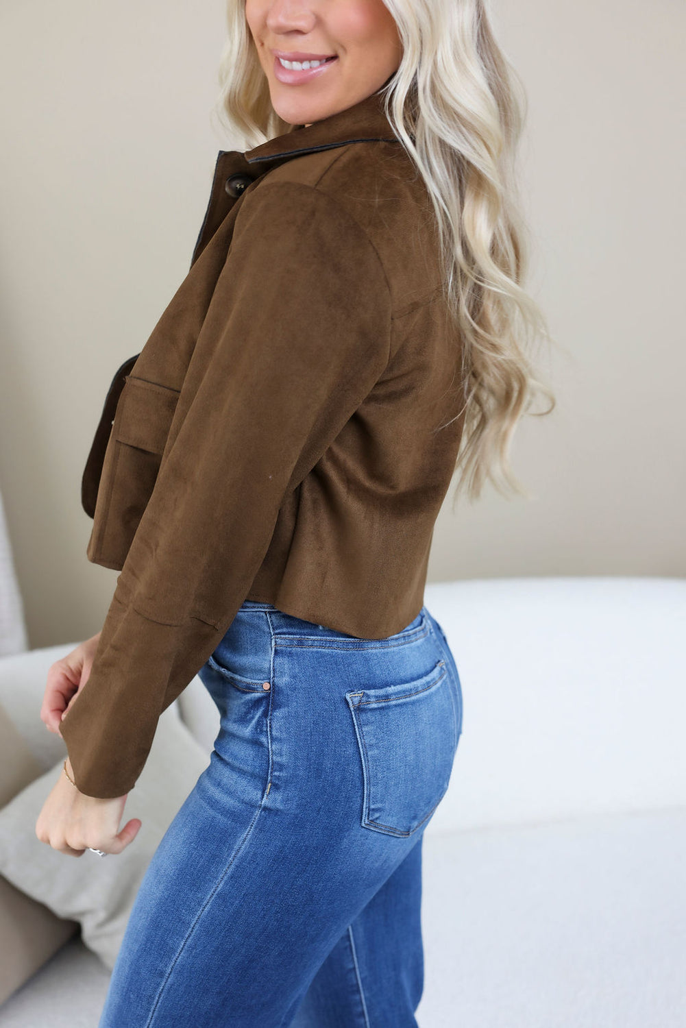 Tiana Suede Cropped Jacket